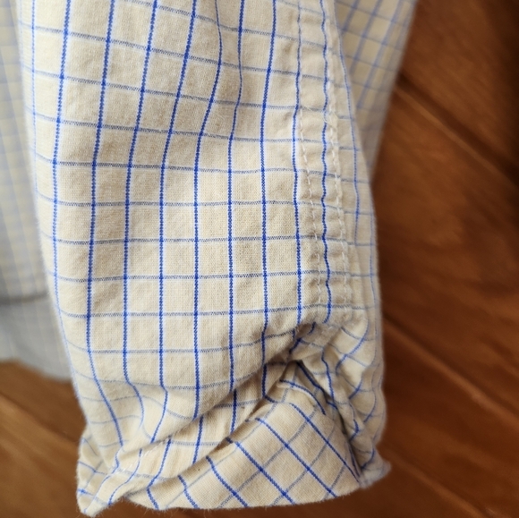 Steve & Barry's blue and yellow XXL checkered long sleeve button up shirt - Picture 6 of 11